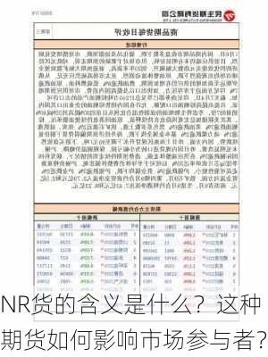 NR货的含义是什么？这种期货如何影响市场参与者？