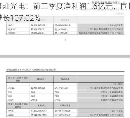 聚灿光电：前三季度净利润1.6亿元，同比增长107.02%