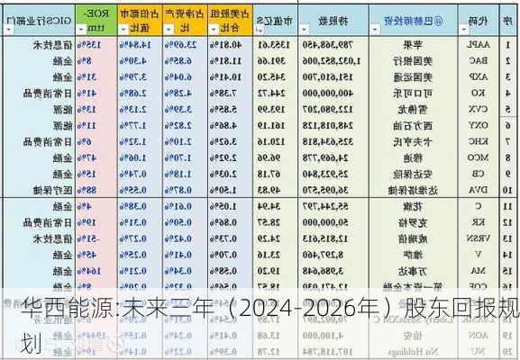 华西能源:未来三年（2024-2026年）股东回报规划