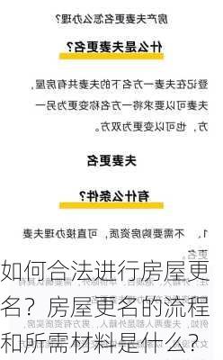 如何合法进行房屋更名？房屋更名的流程和所需材料是什么？