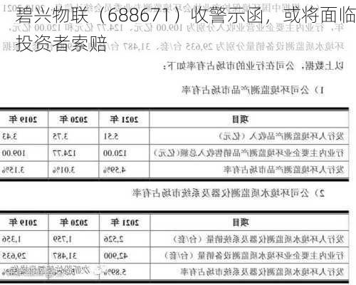 碧兴物联（688671）收警示函，或将面临投资者索赔