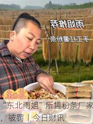 “东北雨姐”所售粉条厂家，被罚丨今日财讯