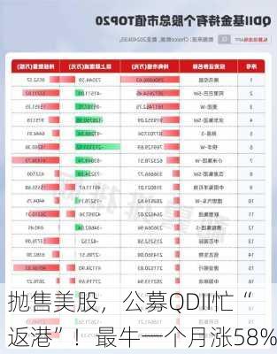 抛售美股，公募QDII忙“返港”！最牛一个月涨58%