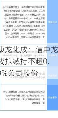 康龙化成：信中龙成拟减持不超0.9%公司股份