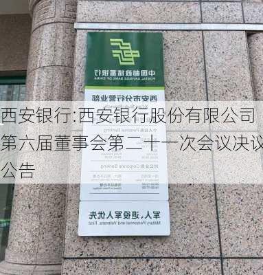 西安银行:西安银行股份有限公司第六届董事会第二十一次会议决议公告