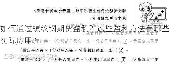 如何通过螺纹钢期货盈利？这些盈利方法有哪些实际应用？