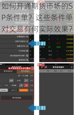 如何开通期货市场的SP条件单？这些条件单对交易有何实际效果？