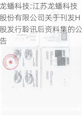 龙蟠科技:江苏龙蟠科技股份有限公司关于刊发H股发行聆讯后资料集的公告