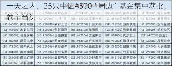 一天之内，25只中证A500“周边”基金集中获批，卷字当头