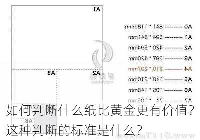 如何判断什么纸比黄金更有价值？这种判断的标准是什么？