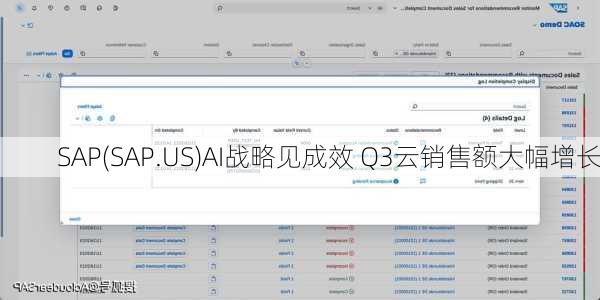 SAP(SAP.US)AI战略见成效 Q3云销售额大幅增长
