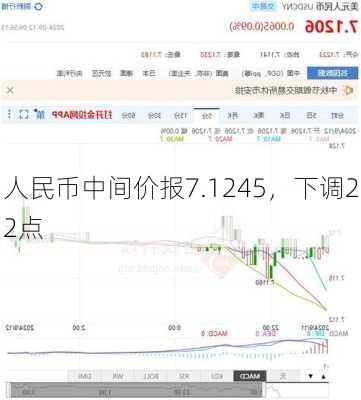 人民币中间价报7.1245，下调22点