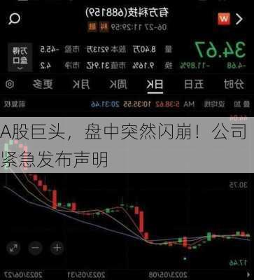 A股巨头，盘中突然闪崩！公司紧急发布声明