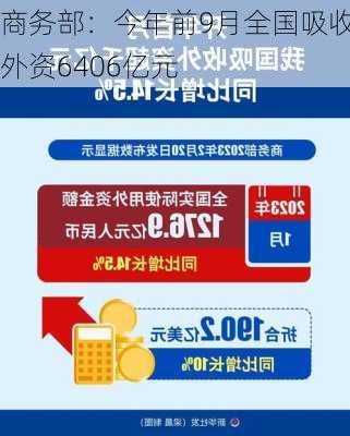 商务部：今年前9月全国吸收外资6406亿元