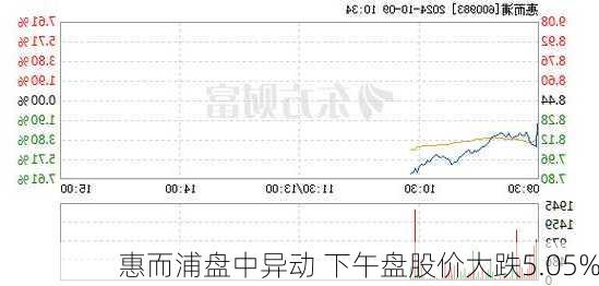 惠而浦盘中异动 下午盘股价大跌5.05%