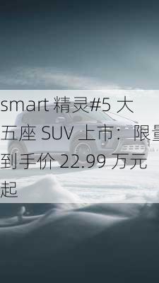 smart 精灵#5 大五座 SUV 上市：限量到手价 22.99 万元起