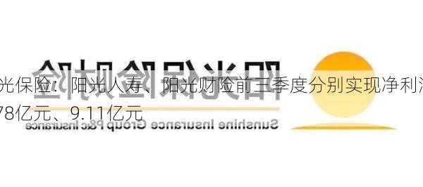 阳光保险：阳光人寿、阳光财险前三季度分别实现净利润50.78亿元、9.11亿元