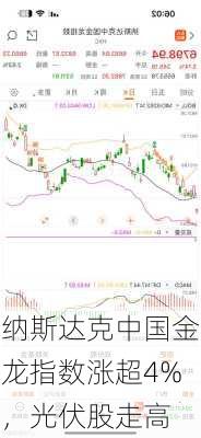 纳斯达克中国金龙指数涨超4%，光伏股走高