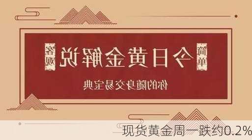 现货黄金周一跌约0.2%