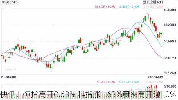 快讯：恒指高开0.63% 科指涨1.63%蔚来高开逾10%