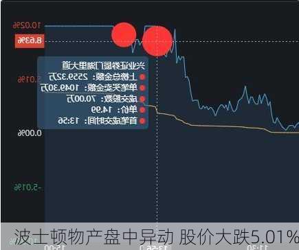 波士顿物产盘中异动 股价大跌5.01%