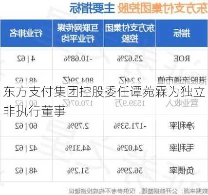 东方支付集团控股委任谭菀霖为独立非执行董事