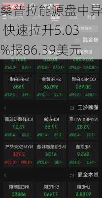 桑普拉能源盘中异动 快速拉升5.03%报86.39美元