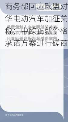 商务部回应欧盟对华电动汽车加征关税：中欧正就价格承诺方案进行磋商