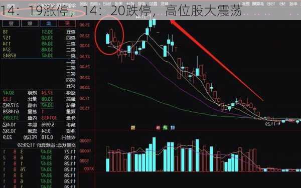 14：19涨停，14：20跌停，高位股大震荡