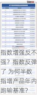 指数增强反不强？指数反弹了 为何半数指增产品年内跑输基准？