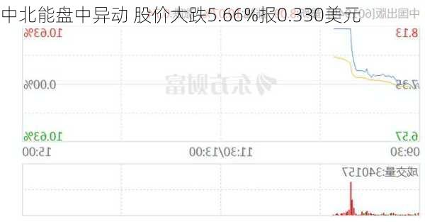 中北能盘中异动 股价大跌5.66%报0.330美元