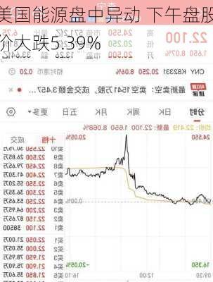 美国能源盘中异动 下午盘股价大跌5.39%