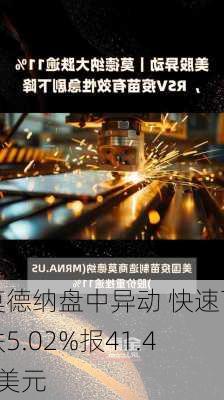 莫德纳盘中异动 快速下跌5.02%报41.47美元