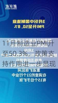 11月制造业PMI升至50.3%，政策支持作用进一步显现