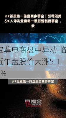 宝尊电商盘中异动 临近午盘股价大涨5.10%