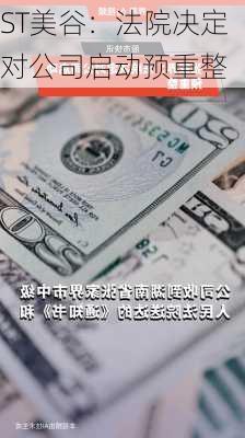 ST美谷：法院决定对公司启动预重整