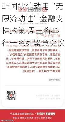 韩国被迫动用“无限流动性”金融支持政策 周三将举行一系列紧急会议