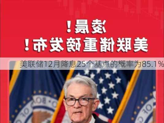 美联储12月降息25个基点的概率为85.1%