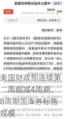 美国财政部连续第二周削减4周期、8周期国库券标售规模