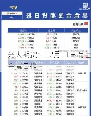 光大期货：12月11日有色金属日报