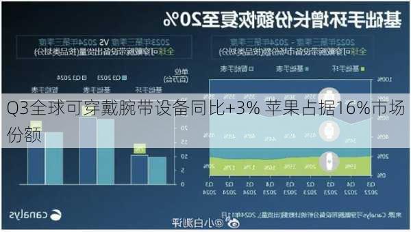 Q3全球可穿戴腕带设备同比+3% 苹果占据16%市场份额