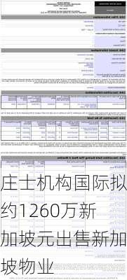 庄士机构国际拟约1260万新加坡元出售新加坡物业