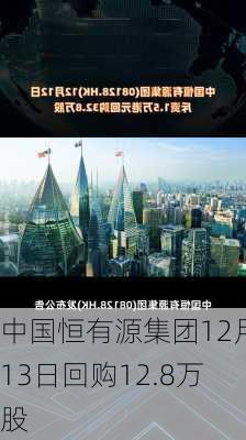 中国恒有源集团12月13日回购12.8万股